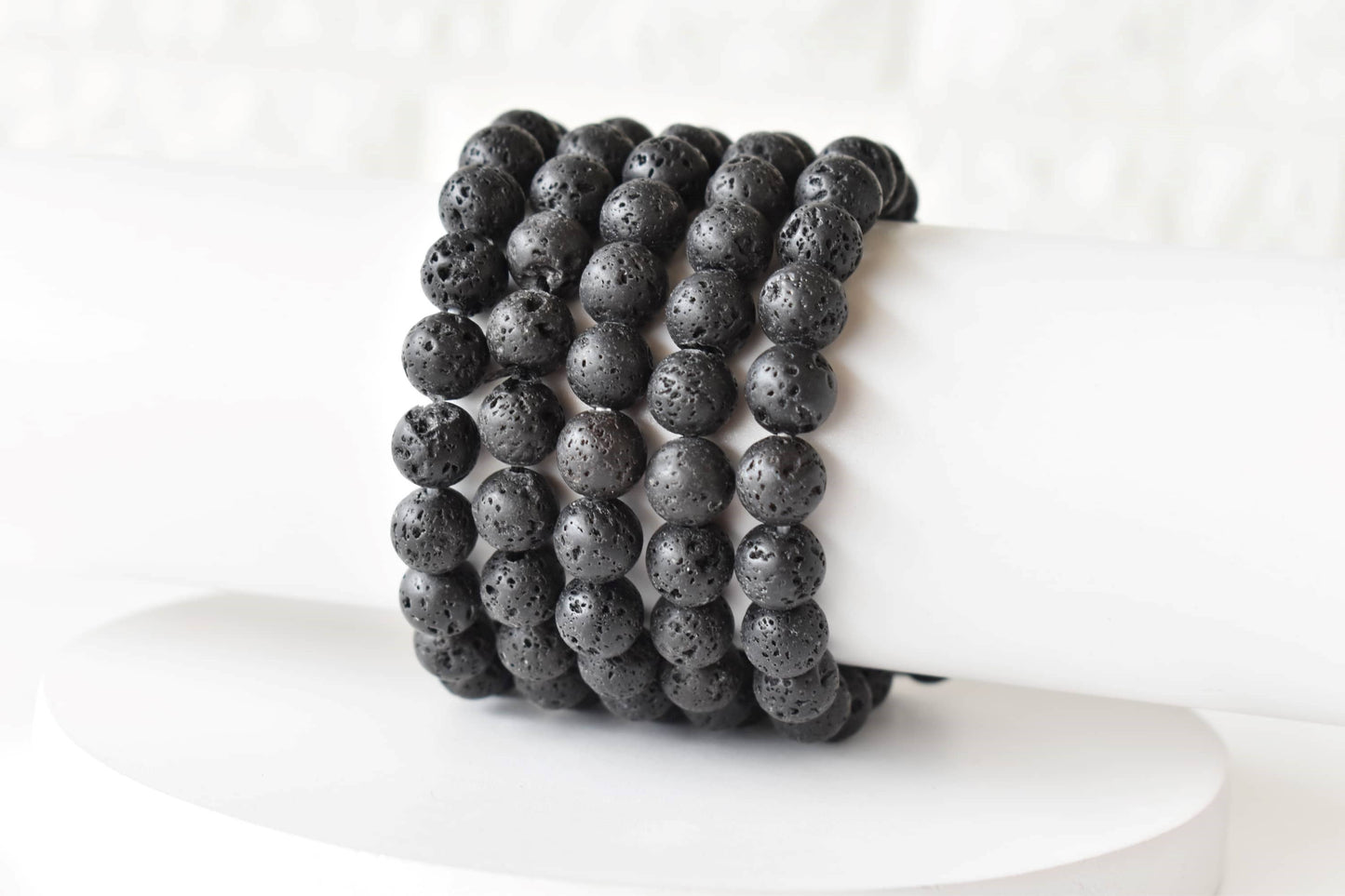 Gemstone Beaded Lava Bracelet