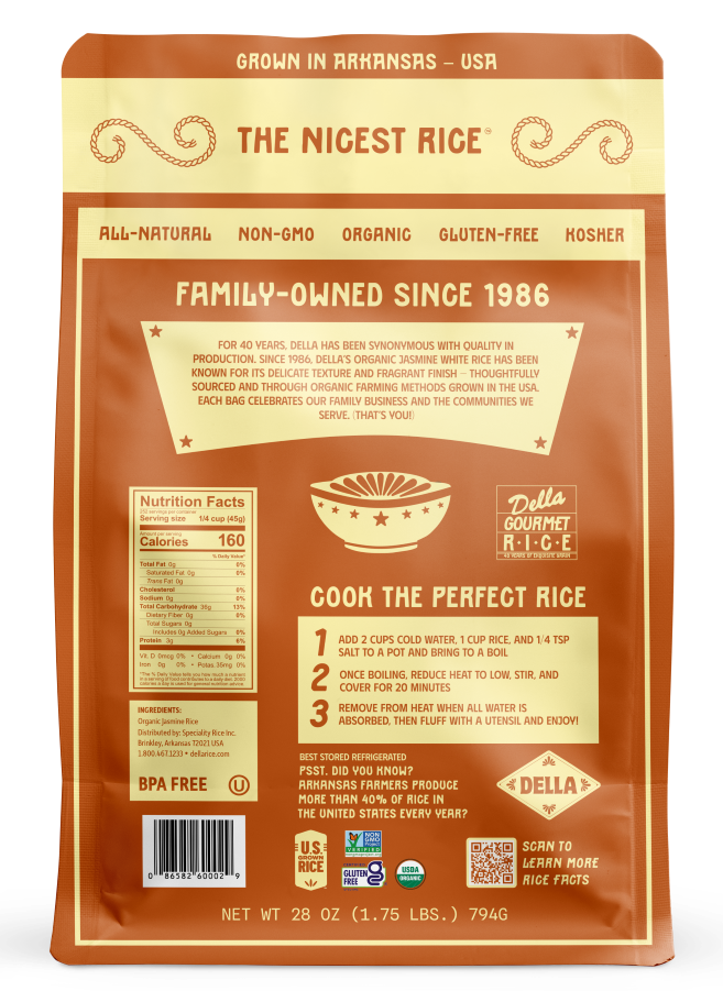 Jasmine White Rice – Organic, 28oz