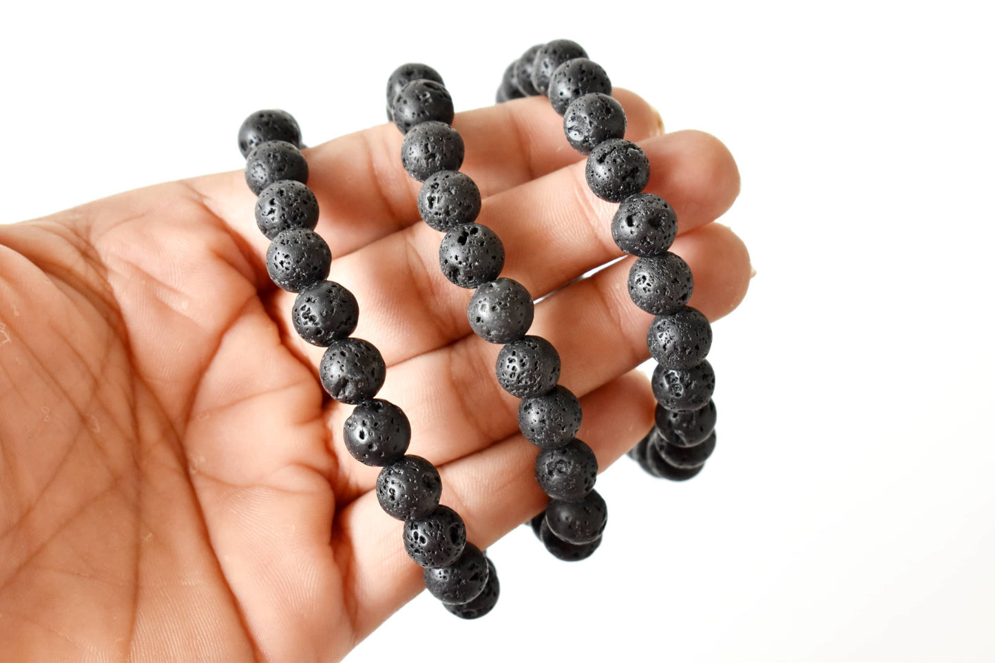Gemstone Beaded Lava Bracelet