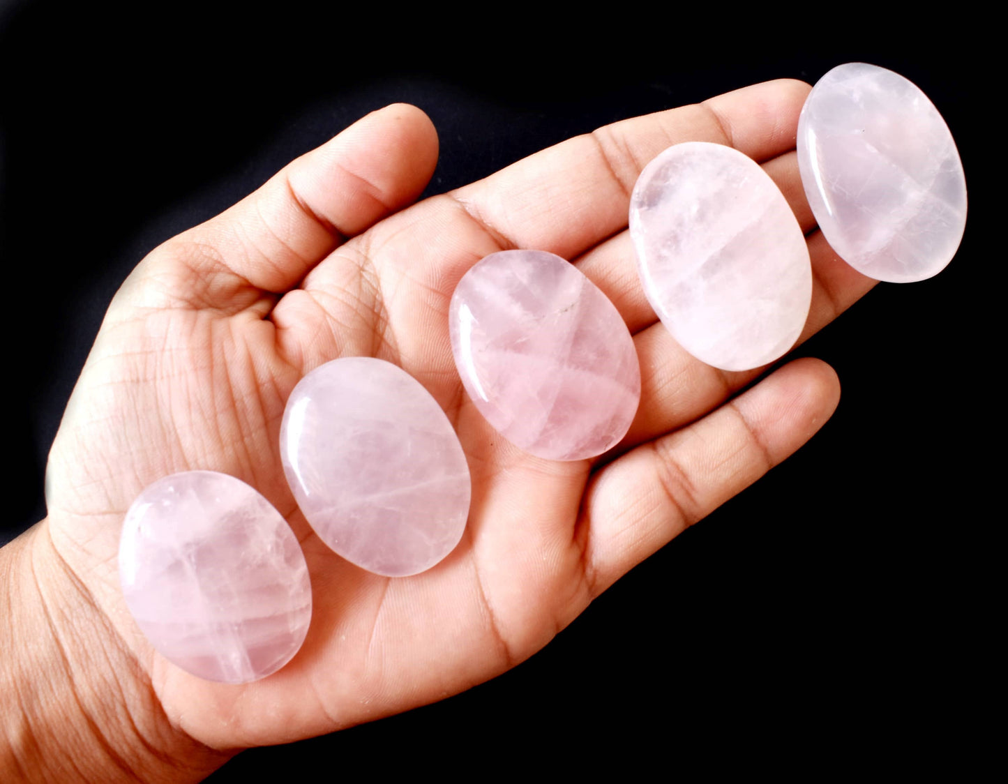 Rose Quartz Worry Stones, Pocket Crystal, Thumb Stones
