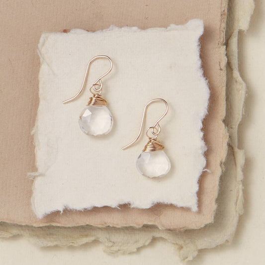 Pantone Earrings - Clear Quartz Natural Stone Earrings