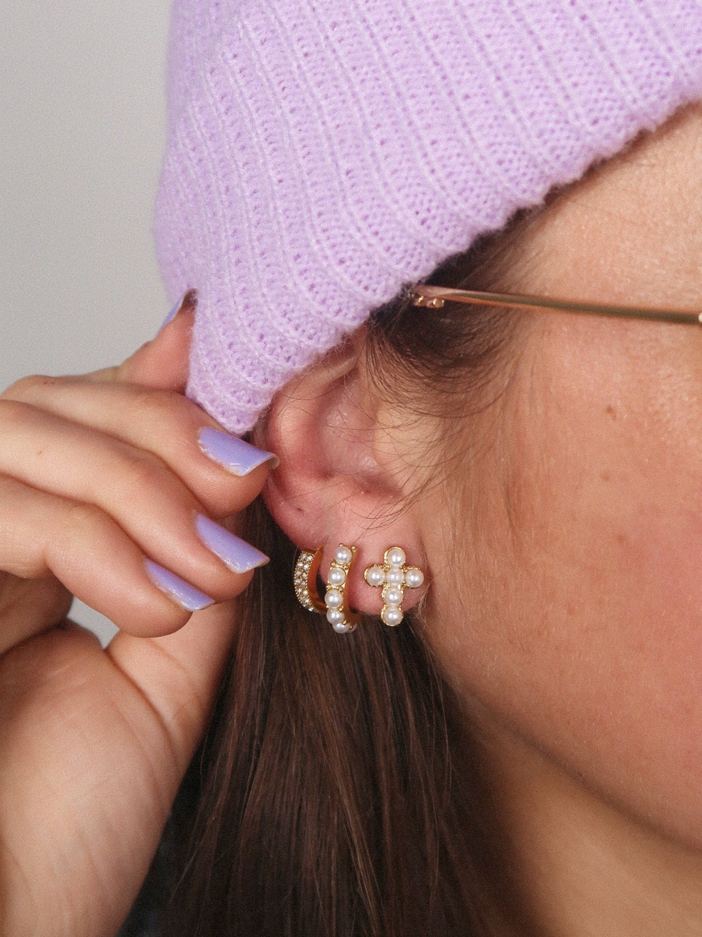 Hope Pearl Cross Stud Earrings : Hypoallergenic, Water Resistant, & Made in Arkansas