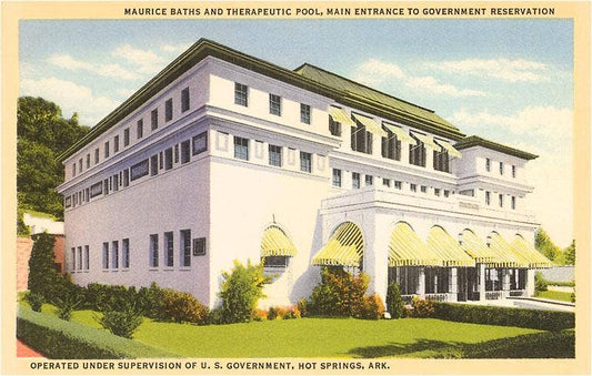 AR-17 Maurice Baths, Hot Springs - Vintage Image, Postcard