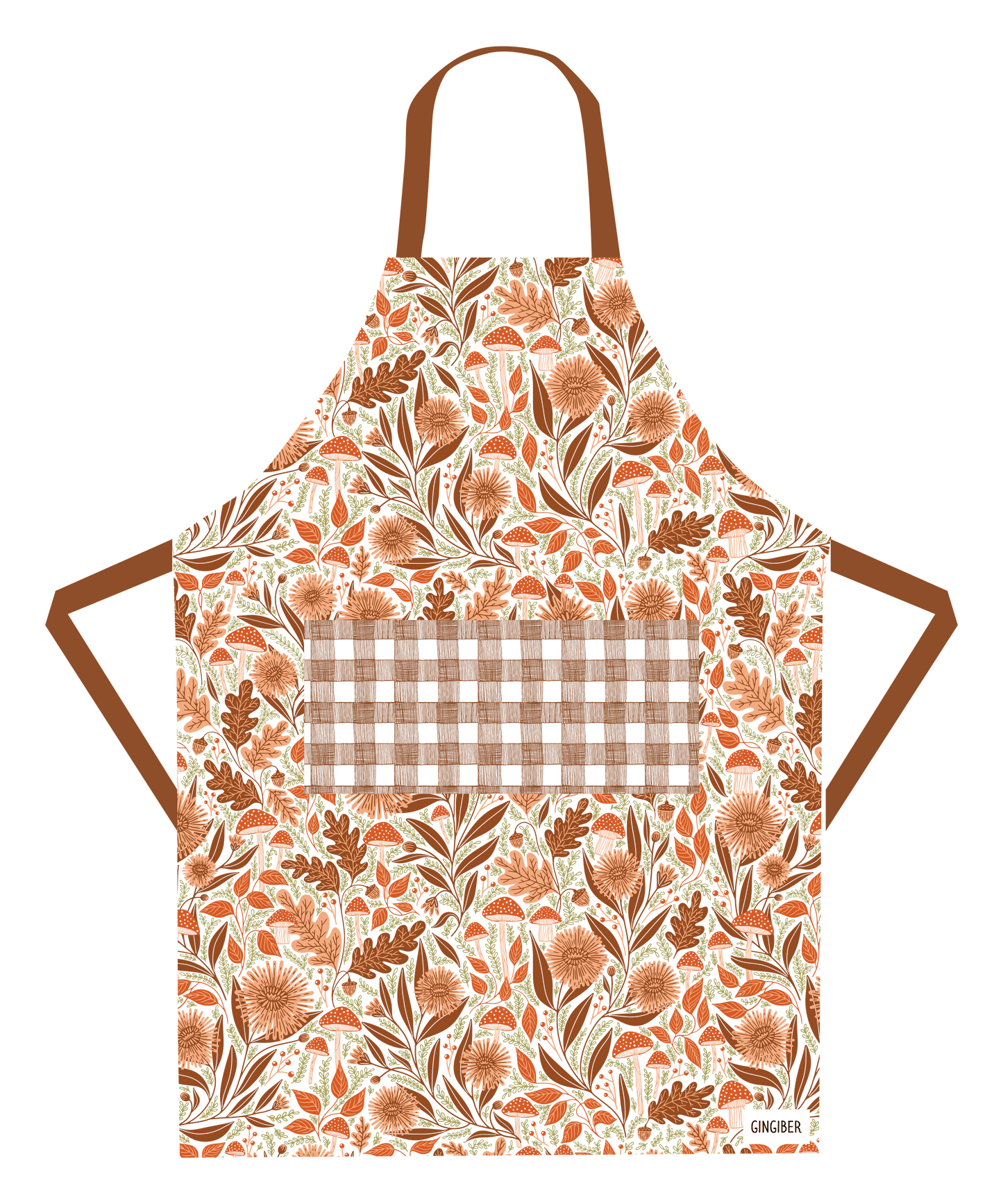 Mushroom Medley Apron - Fall Kitchen Decor