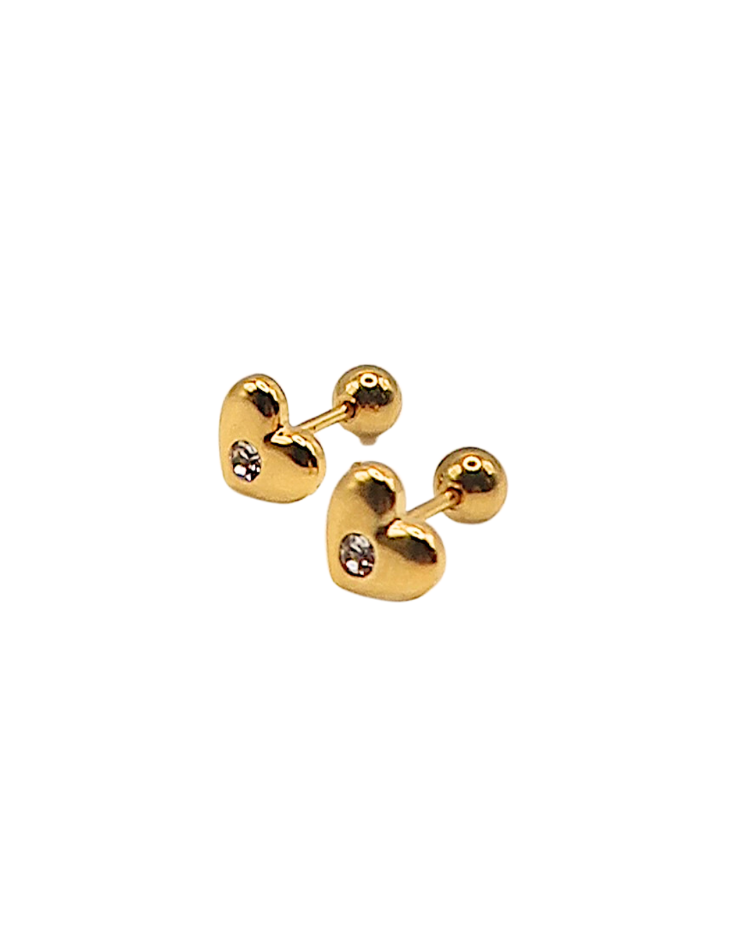 Emmy Pave Heart Stud Earrings : Hypoallergenic, Water Resistant, & Made in Arkansas