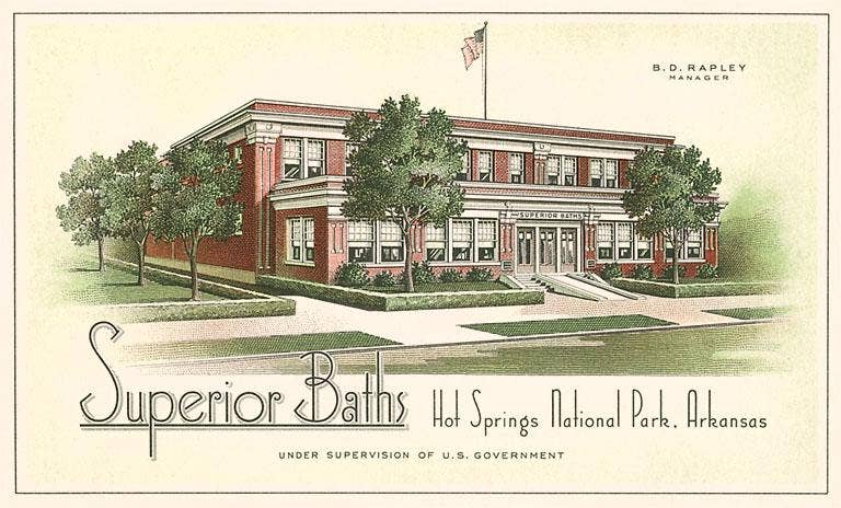 AR-134 Superior Baths, Hot Springs - Vintage Image, Postcard