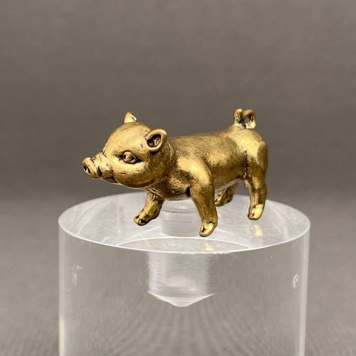 Standing Brass Pig Figurine