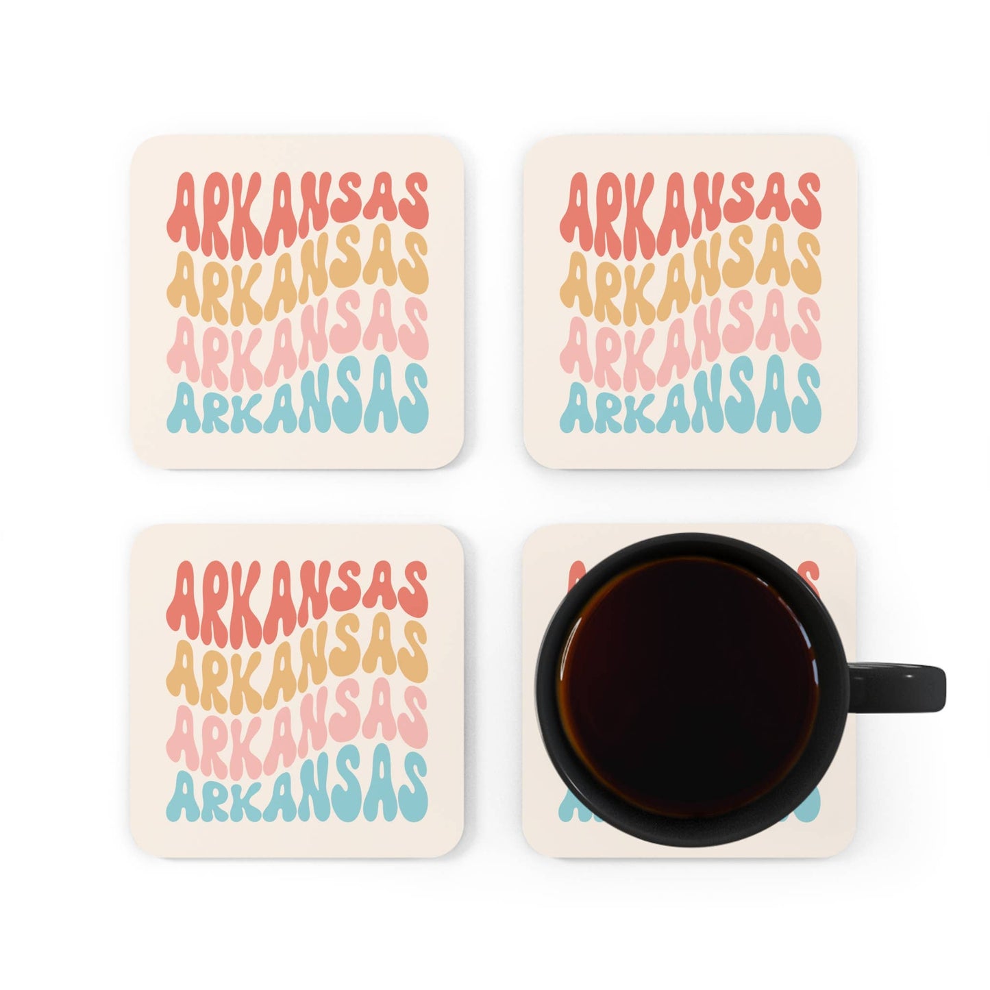 Arkansas Vintage Map Coaster Set of 4