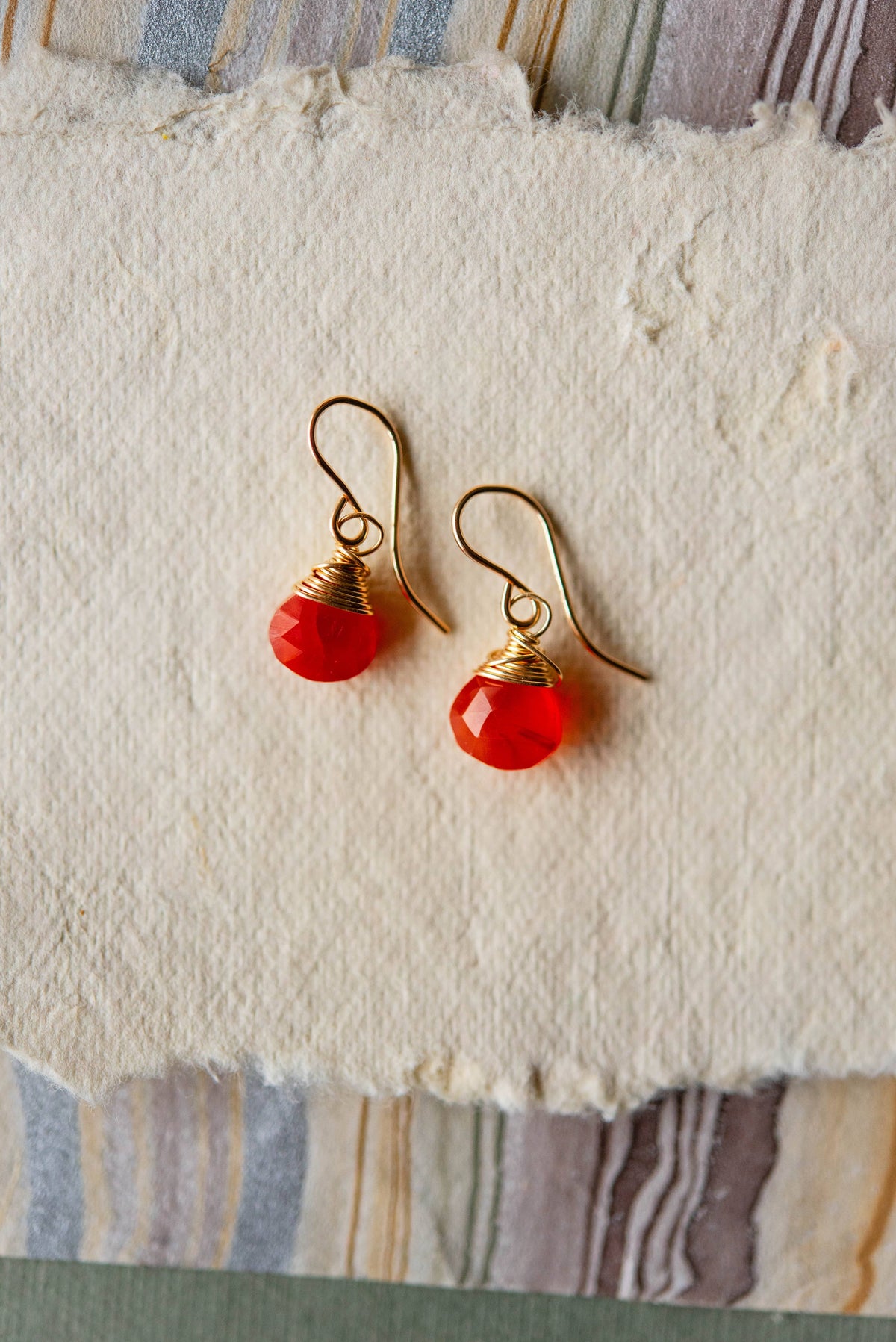 Pantone Earrings | Carnelian Natural Stone Earrings