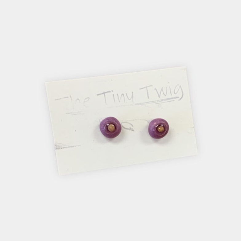 Purple Mustard Seed Faith Post Earrings