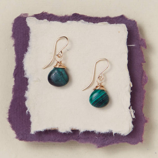 Pantone Earrings | Malachite Natural Stone Earrings