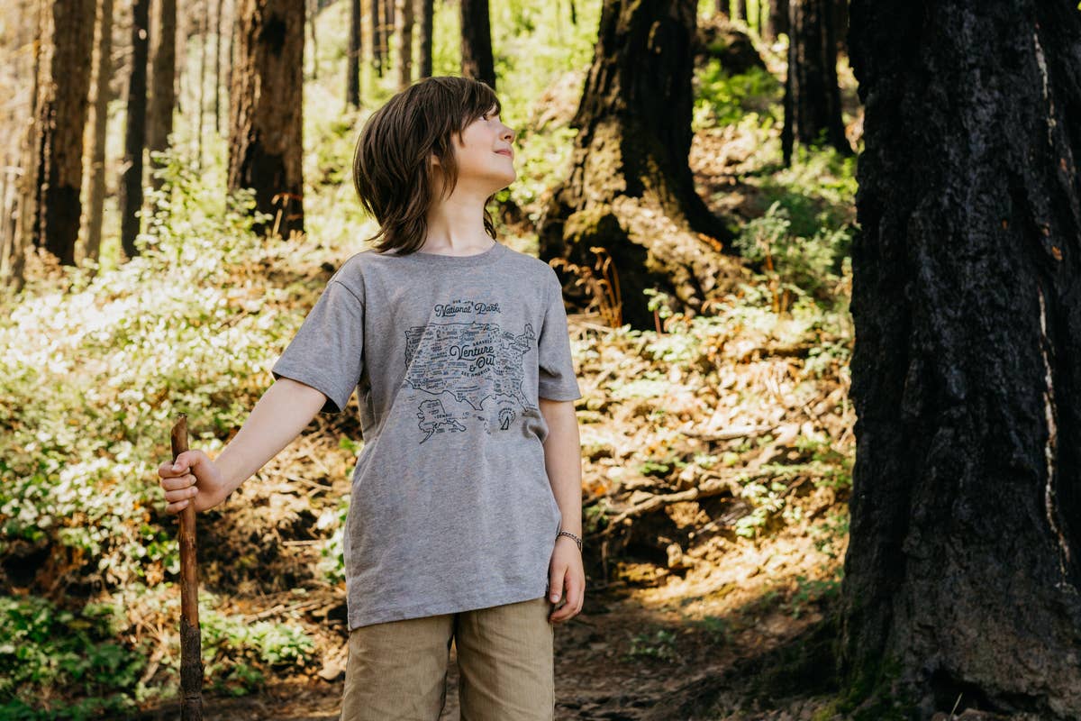 Youth National Parks Map Tee