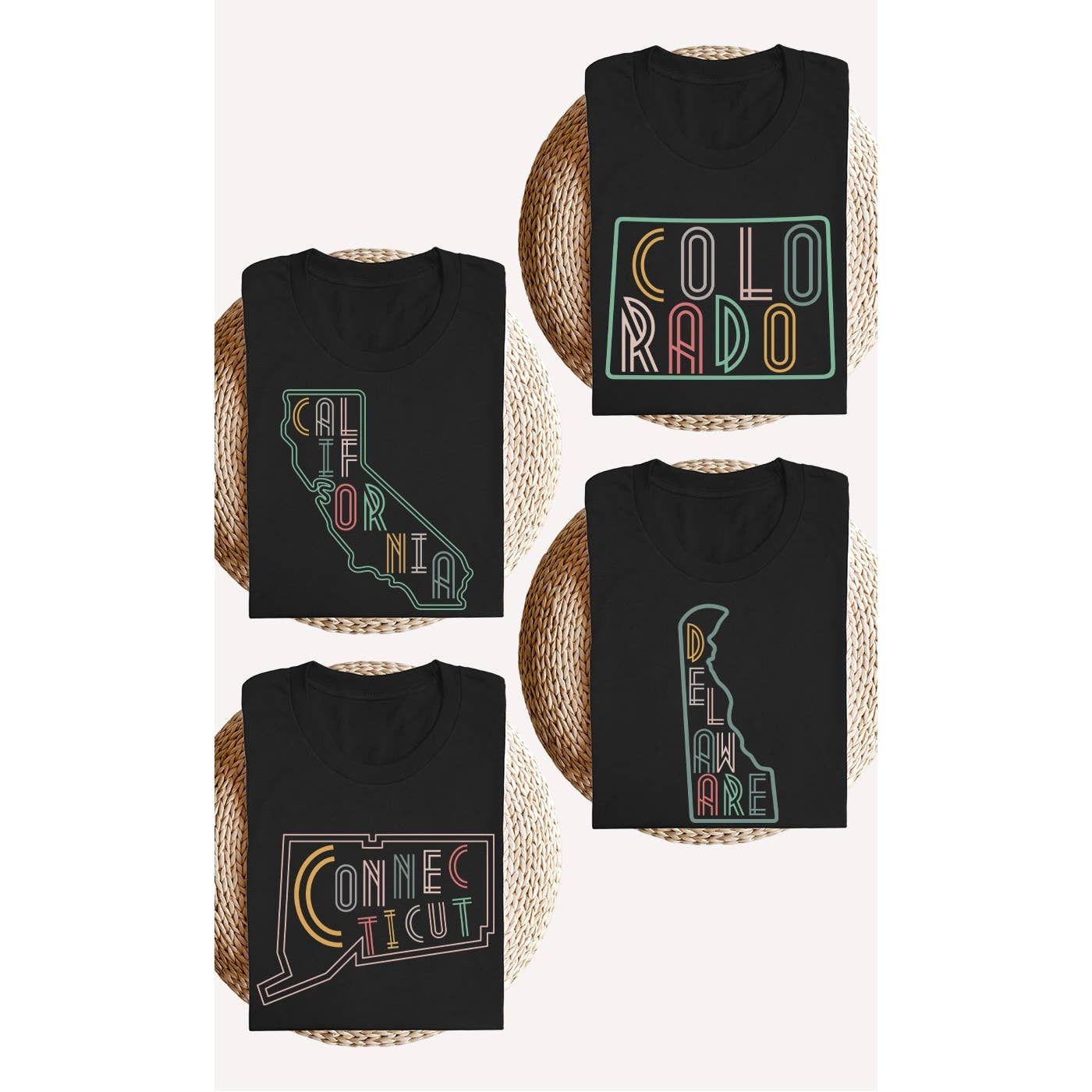 Neon Arkansas Shape Graphic Tee