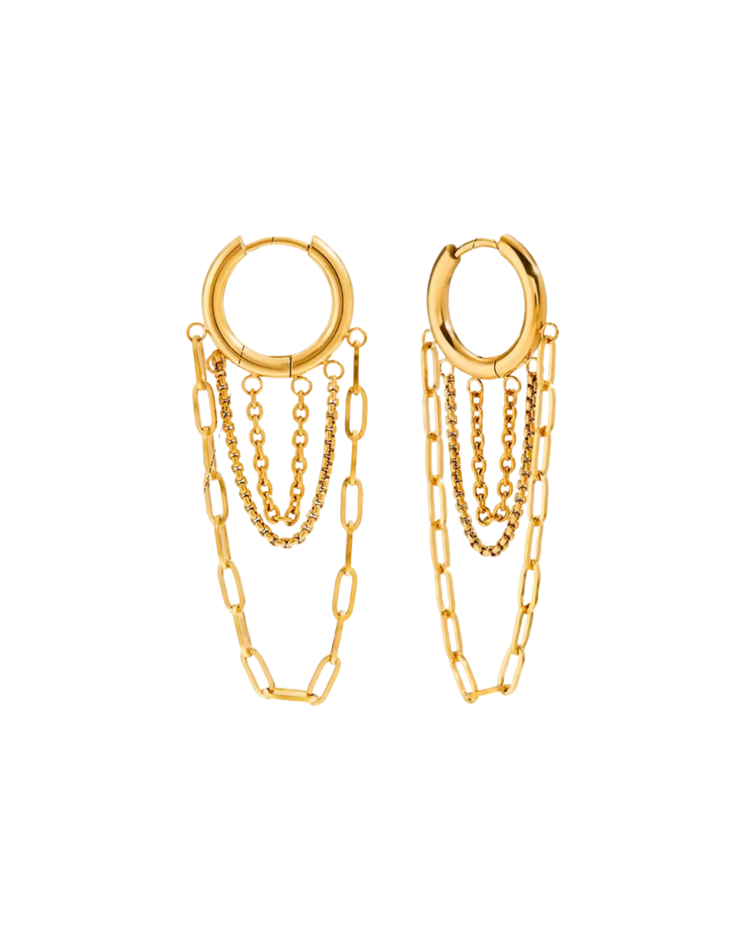 Berlin Chain Huggie Earrings : Hypoallergenic, Water Resistant, & Made in Arkansas