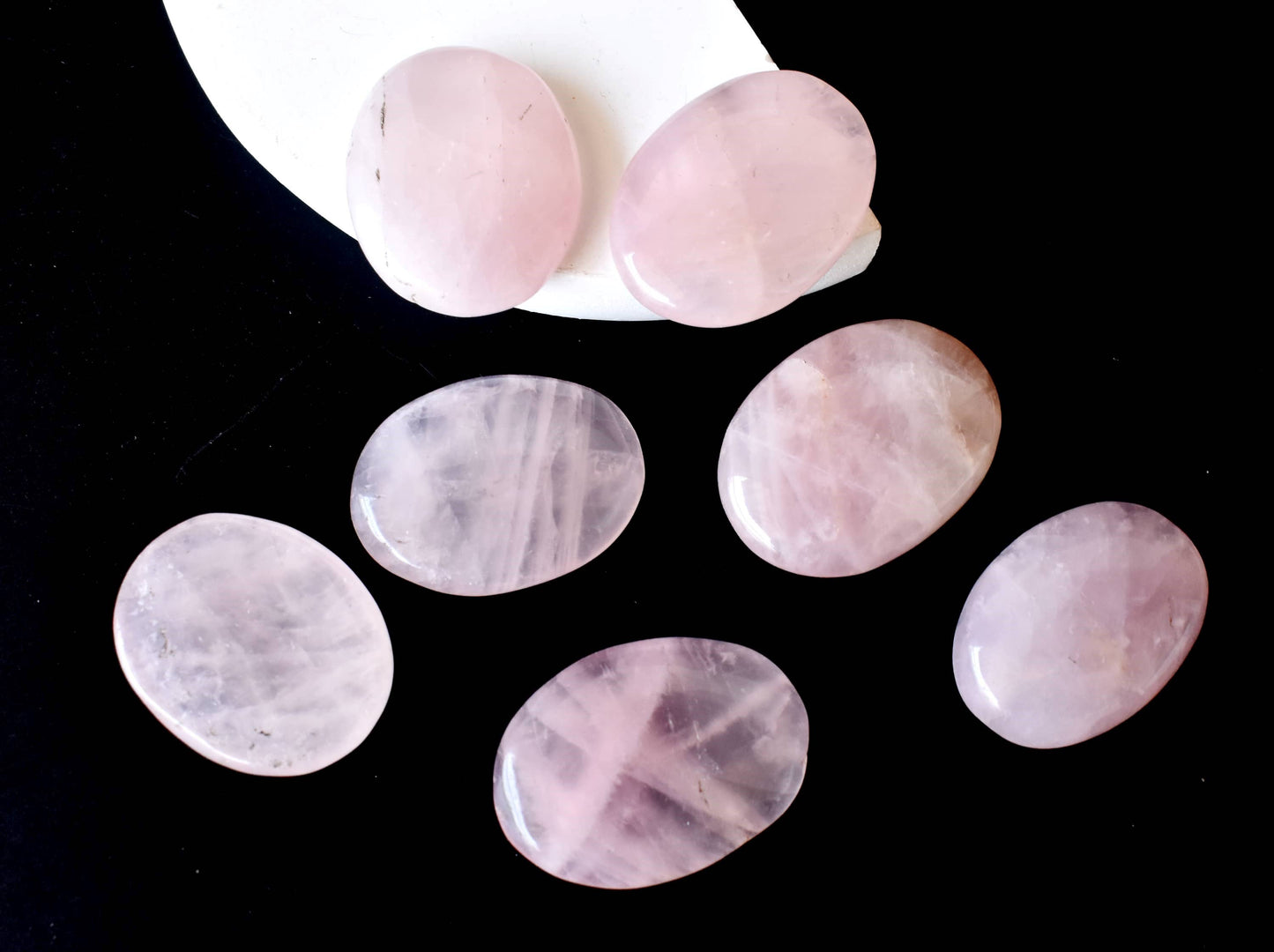 Rose Quartz Worry Stones, Pocket Crystal, Thumb Stones