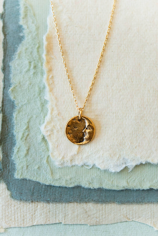 Bitty Button Charm Necklace | Moon and Stars Necklace