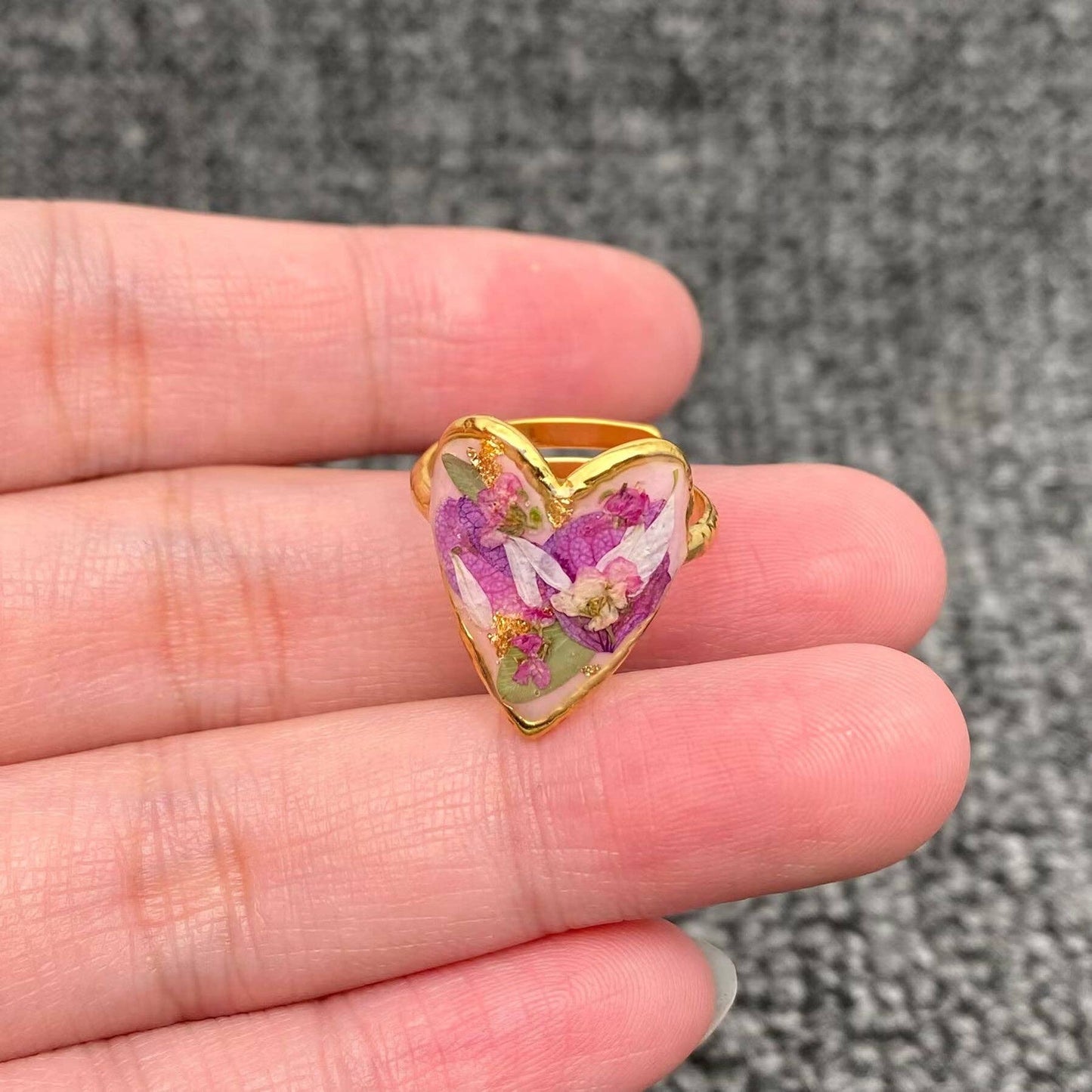 18K Gold Plated S.Steel Floral Adjustable Rings - PDF/FGS