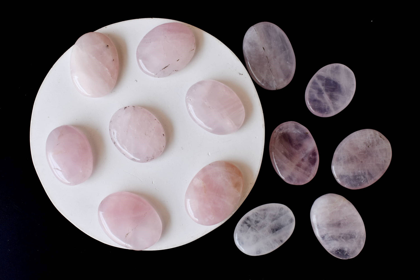Rose Quartz Worry Stones, Pocket Crystal, Thumb Stones