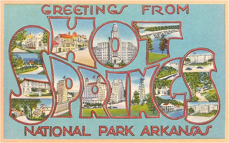 AR-50 Greetings from Hot Springs - Vintage Image, Postcard