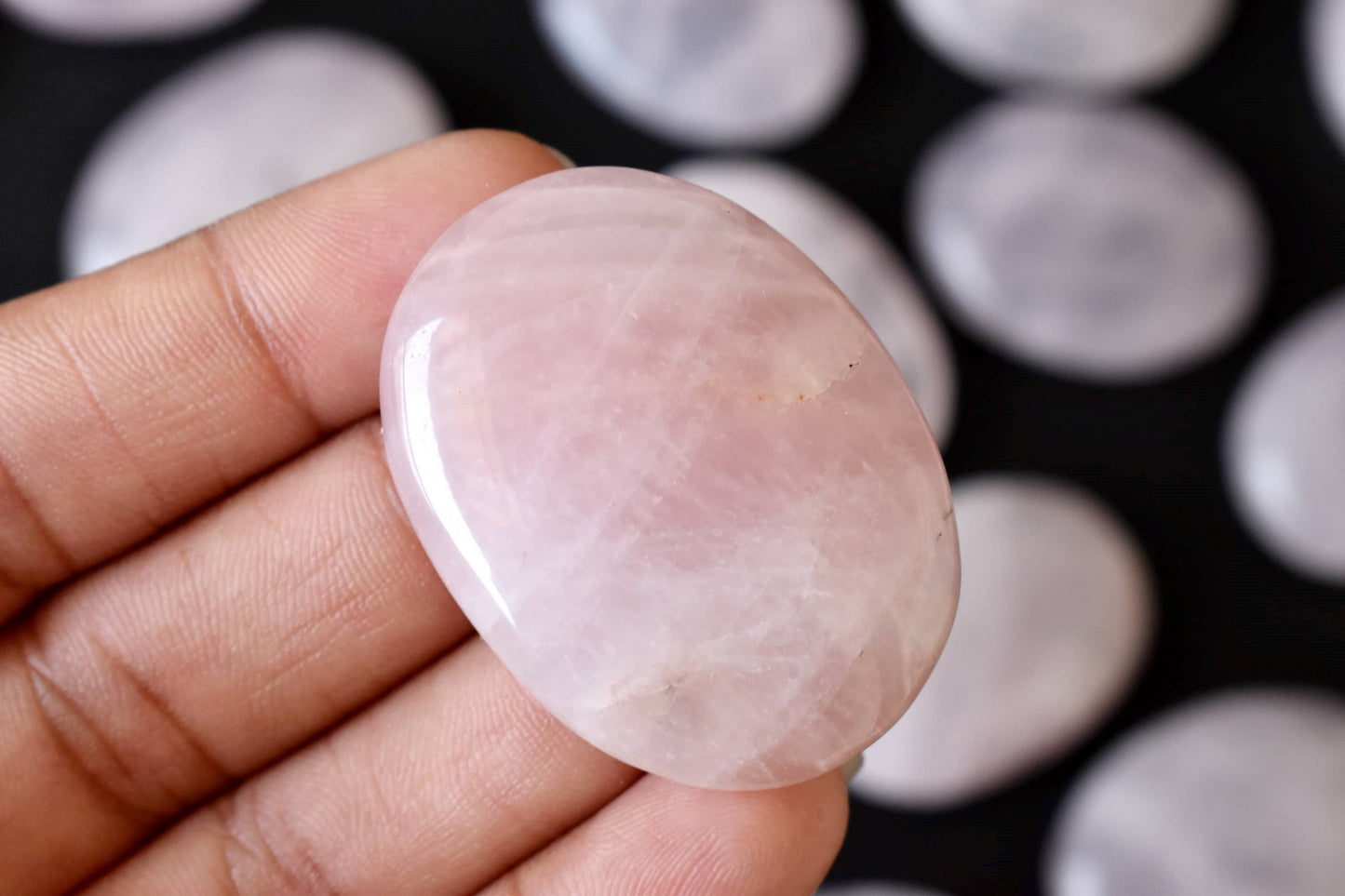 Rose Quartz Worry Stones, Pocket Crystal, Thumb Stones