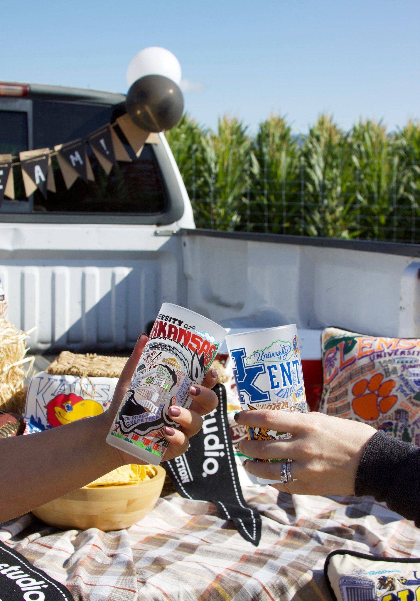Arkansas, University of Collegiate Drinking Glass, Set of Two