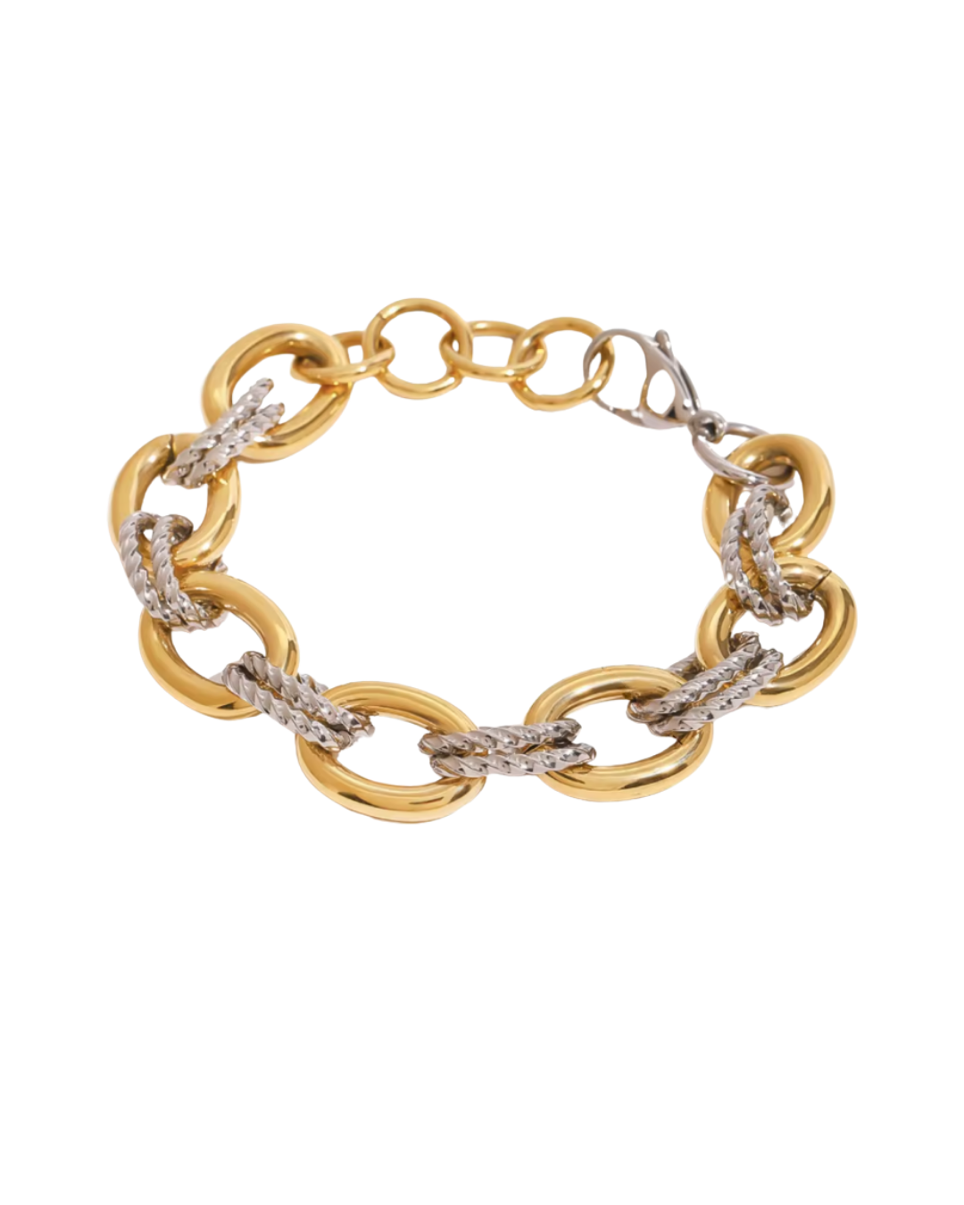London Two Tone Chain Bracelet : Hypoallergenic, Water Resistant, & Made in Arkansas
