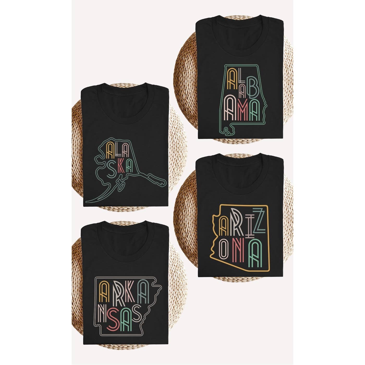 Neon Arkansas Shape Graphic Tee