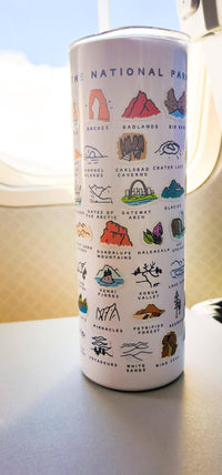 National Parks Checklist 20 oz Metal Tumbler