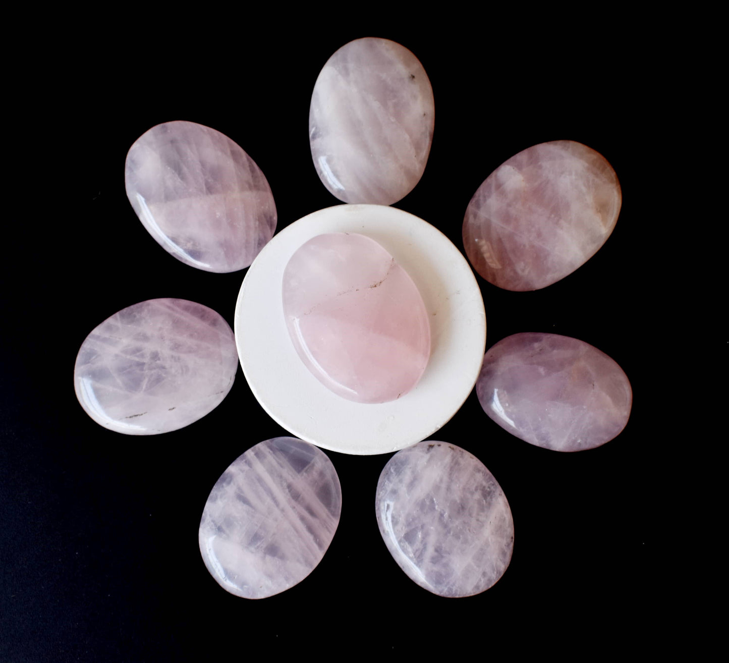 Rose Quartz Worry Stones, Pocket Crystal, Thumb Stones