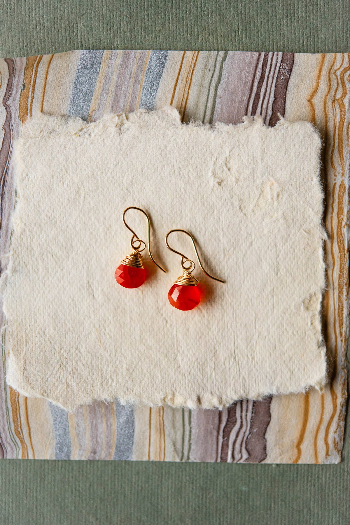 Pantone Earrings | Carnelian Natural Stone Earrings