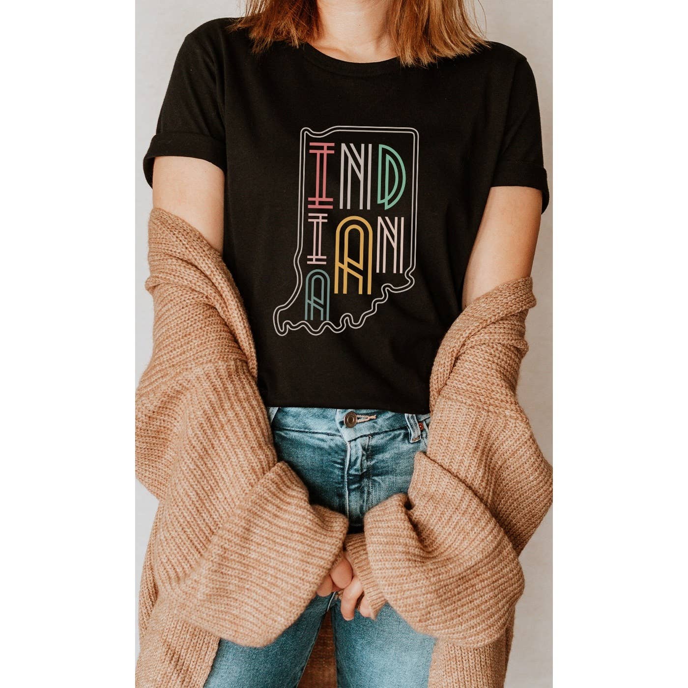 Neon Arkansas Shape Graphic Tee