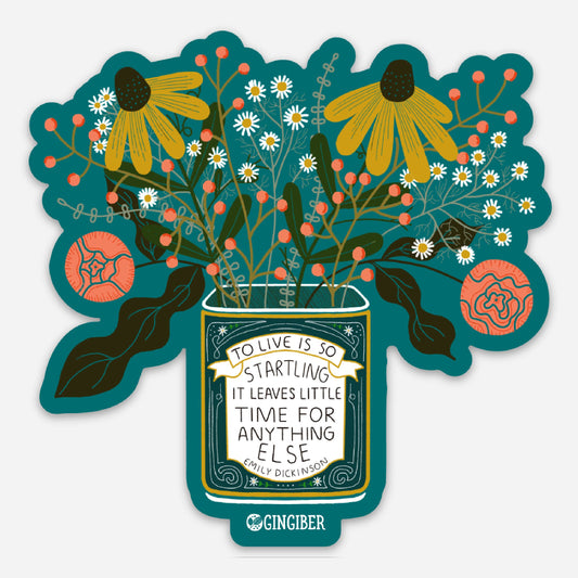 Flower Tin Sticker - Die-Cut, Botanical