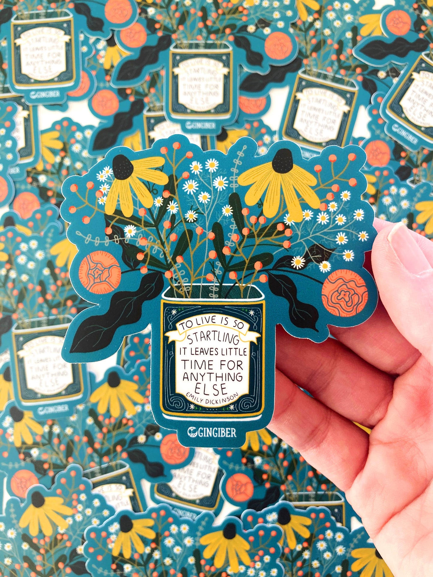 Flower Tin Sticker - Die-Cut, Botanical