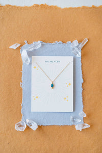 Tiny Gemstone Necklace on "YOU ARE" Card