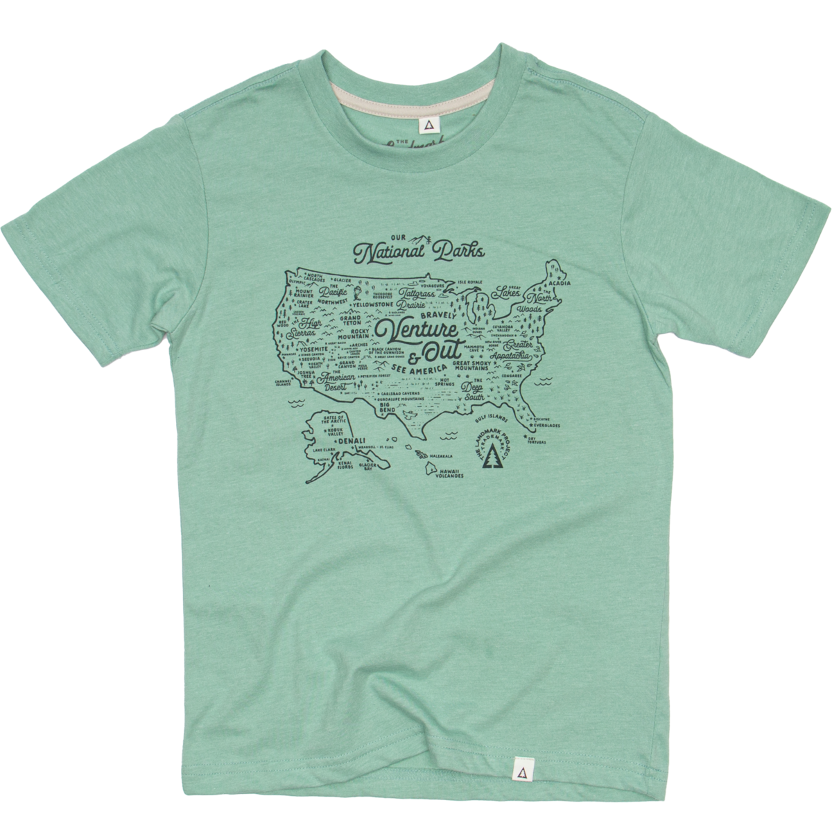 Youth National Parks Map Tee