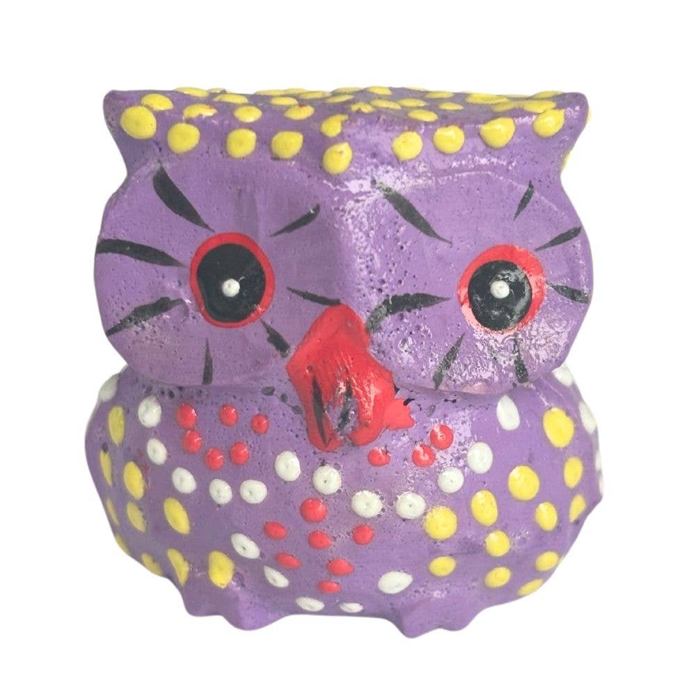 Wood Owl Figurine