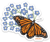 Summer Butterfly Sticker - Die-Cut