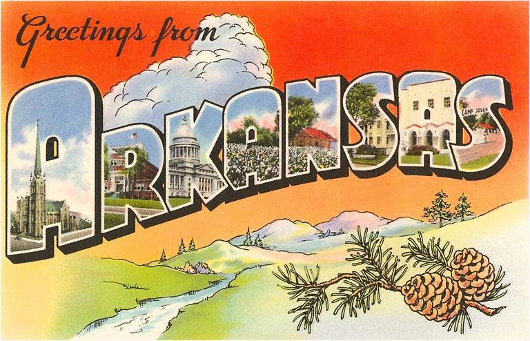 AR-82 Greetings from Arkansas - Vintage Image, Postcard