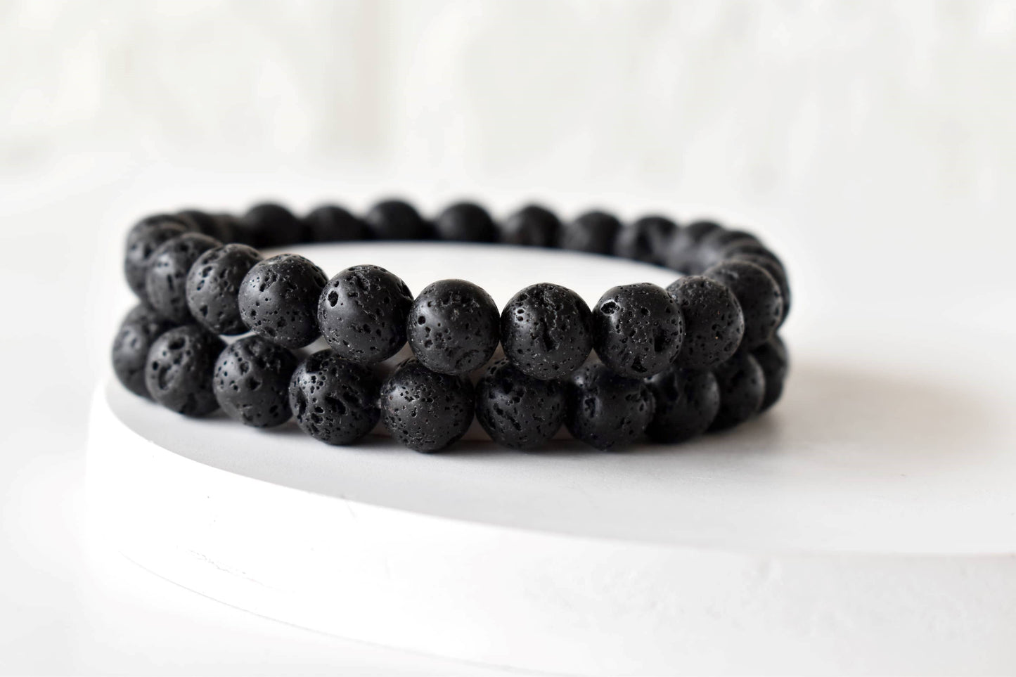 Gemstone Beaded Lava Bracelet