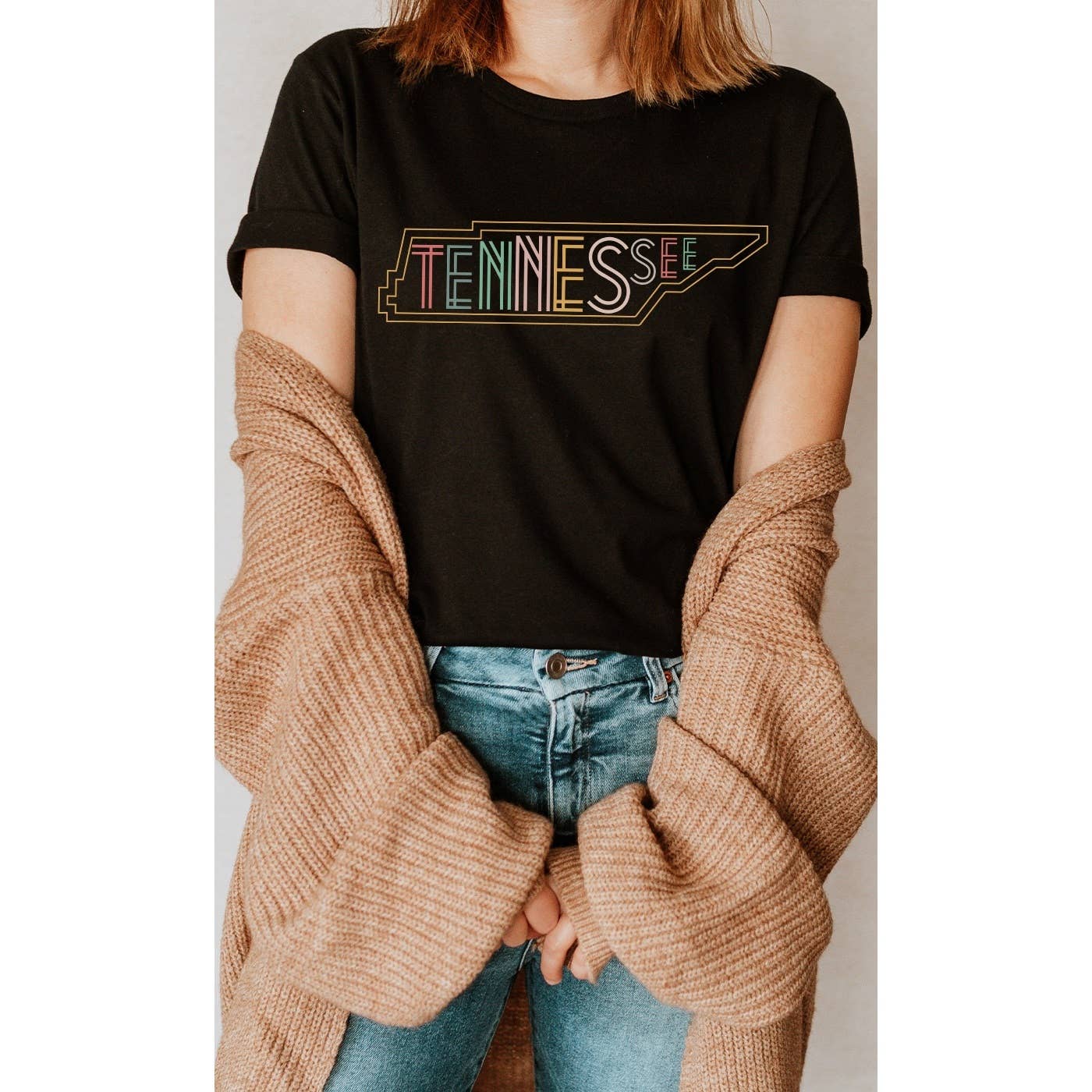 Neon Arkansas Shape Graphic Tee