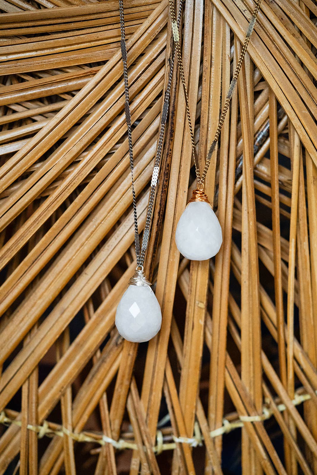 Zara Natural Stone Drop Necklace | Quartz Crystal