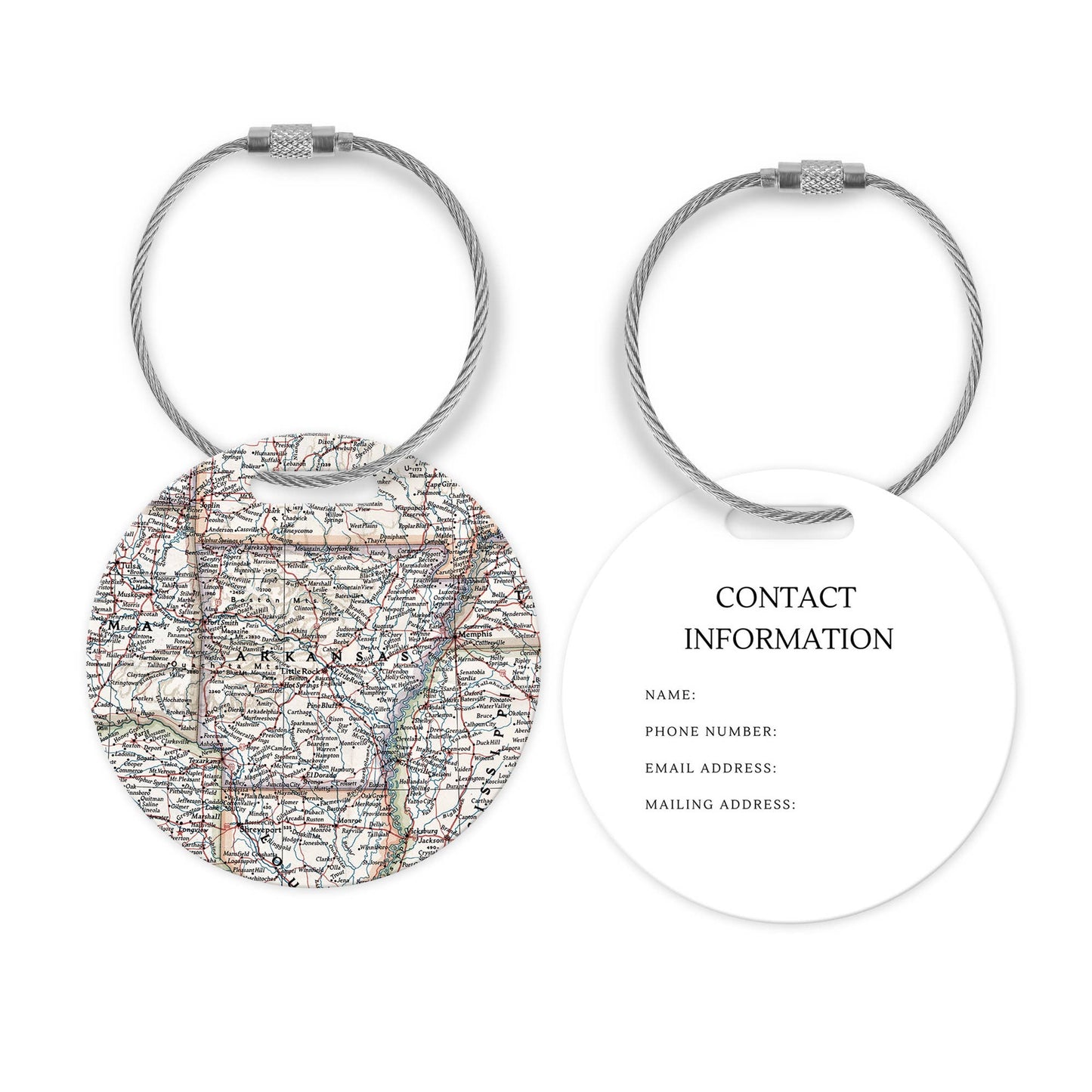 Arkansas Map Luggage Tag Travel Tag Suitcase Identifier