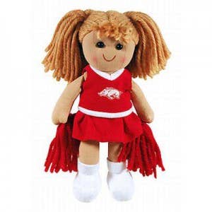 Arkansas Razorbacks Cheerleader Rag Doll- 10 Inch